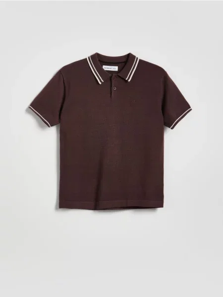 Reserved Tricou polo maro