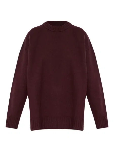 Pulover Jil Sander cu decolteu rotund roșu