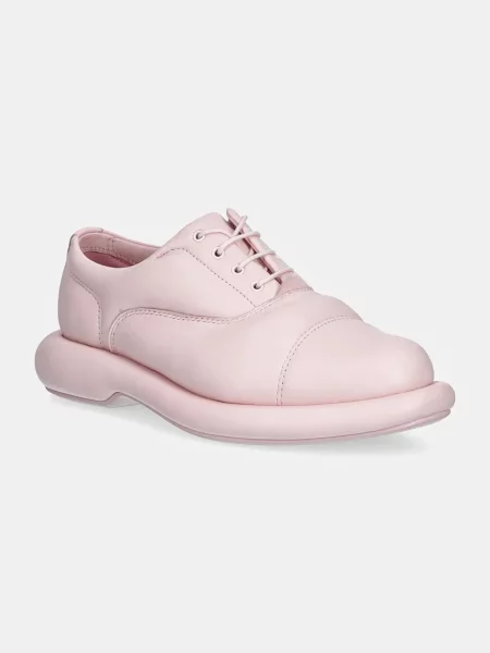 Кожаные туфли Clarks Originals на платформе розовые