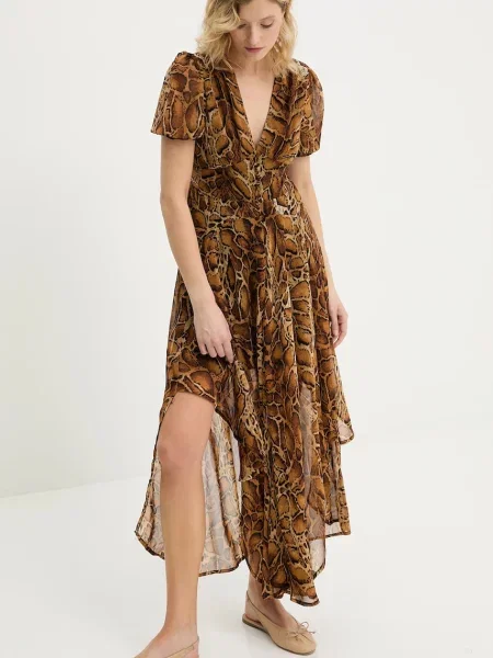 Answear Lab rochie midi evazati maro