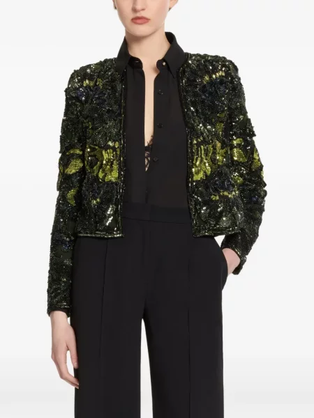 Geacă Elie Saab cu broderie verde