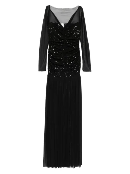 Rochie maxi Atu Body Couture cu paiete plasă de costum negru