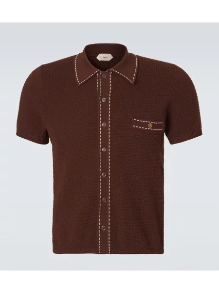 Polo majica Versace rjava