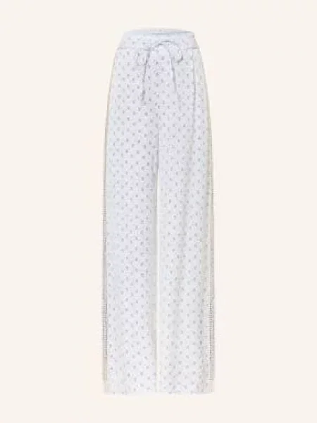Claudie Pierlot Satynowe Spodnie Z Koronką weiss białe