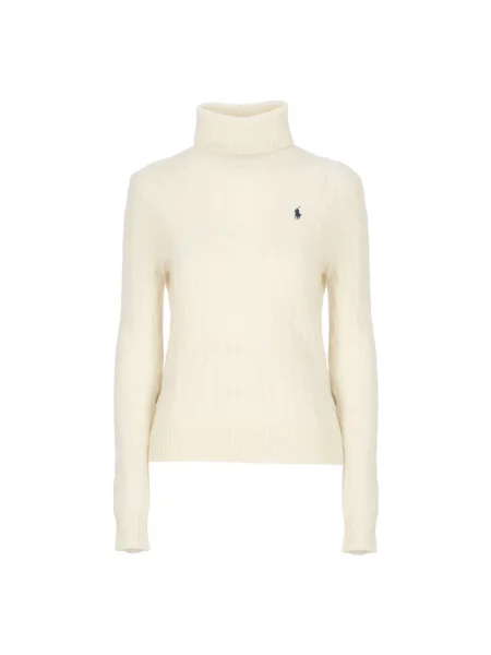 Polo Ralph Lauren Wełniany sweter z zawartością kaszmiru Kobiety Kaszmir jednolity S biały