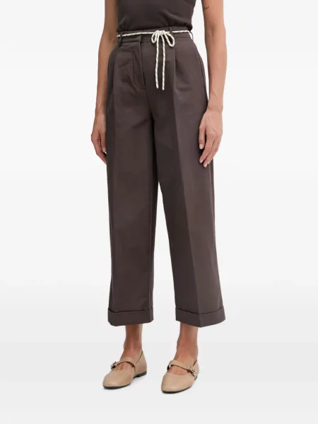 Cu centură pantaloni Benetton maro