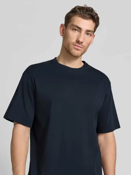 T-shirt z nadrukiem logo i okrągłym dekoltem Profuomo
