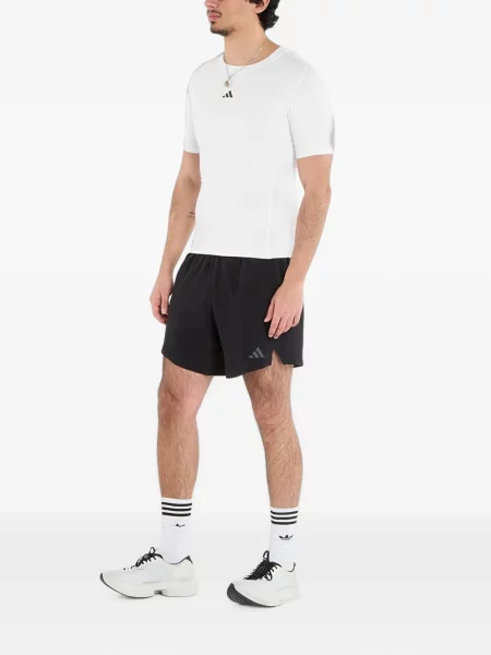 Pántos fűzős csipkés póló Adidas fekete