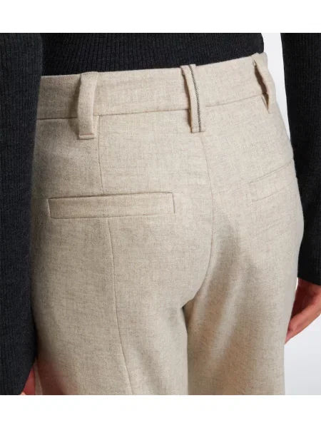 Pantaloni Brunello Cucinelli de lână bej