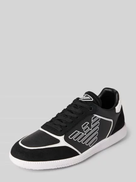 Sneakersy z nadrukami z logo model ‘EW HERITAGE EAGL’ Ea7 Emporio Armani czarne