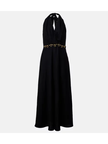 Rochie midi Vix Paula Hermanny de in cu gât halter negru