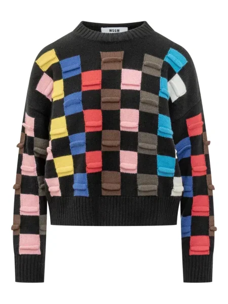 Pulover Msgm în carouri negru