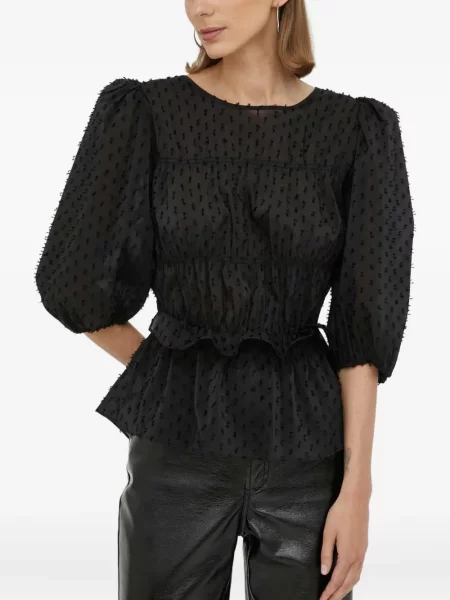 Пеплум топ Day Birger Et Mikkelsen отворен гръб черно