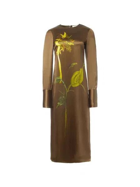 Lung rochie midi Monse cu imagine maro