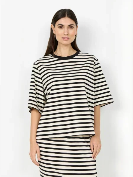 Soyaconcept Tricou Fidelia negru alb
