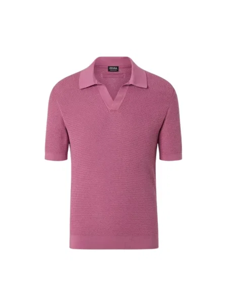 Krótka koszulka polo Zegna różowa