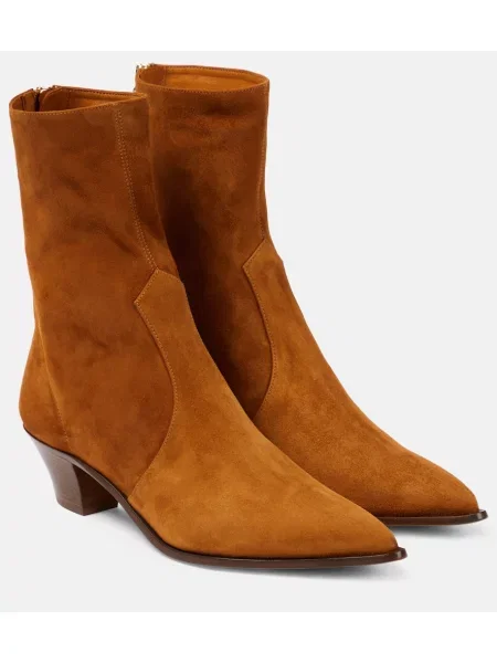 Čevlji do gležnjev Aquazzura iz semiša rjava