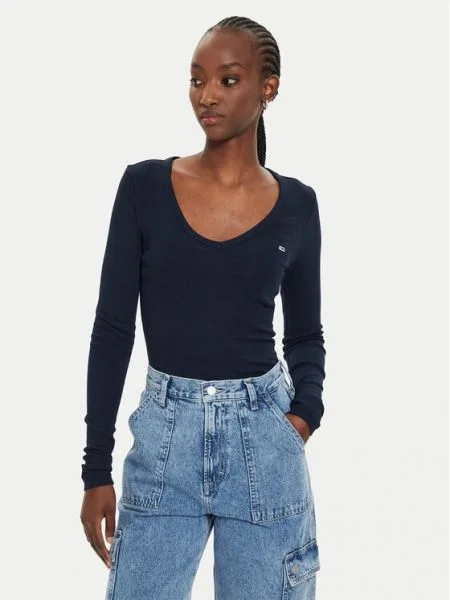 Tommy Jeans Bluză Essential Bleumarin