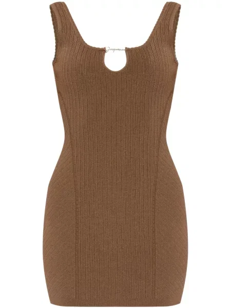 Rochie mini Jacquemus scurtă de costum maro