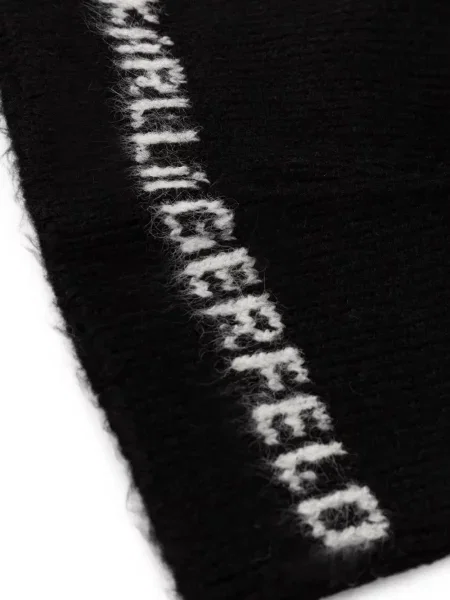 Pletena kapa Karl Lagerfeld s autogramom crna