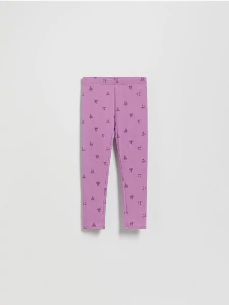 Reserved Wzorzyste legginsy lawendowy