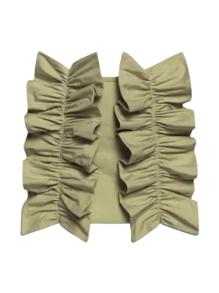 Bluzka z falbankami Weili Zheng z falbankami zielona