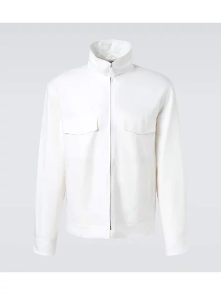 Lanena jakna Zegna bela