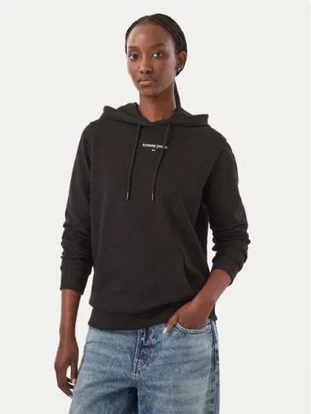 Tommy Jeans Pulóver Classic Logo fekete