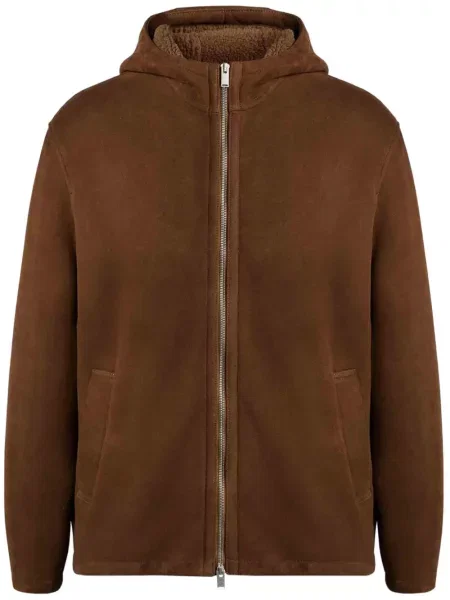 Geacă Lardini din piele de căprioară maro