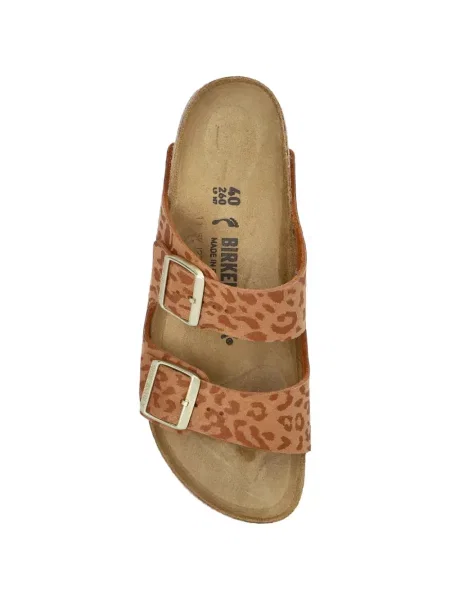 Sandale Birkenstock cu imagine cu model leopard portocaliu