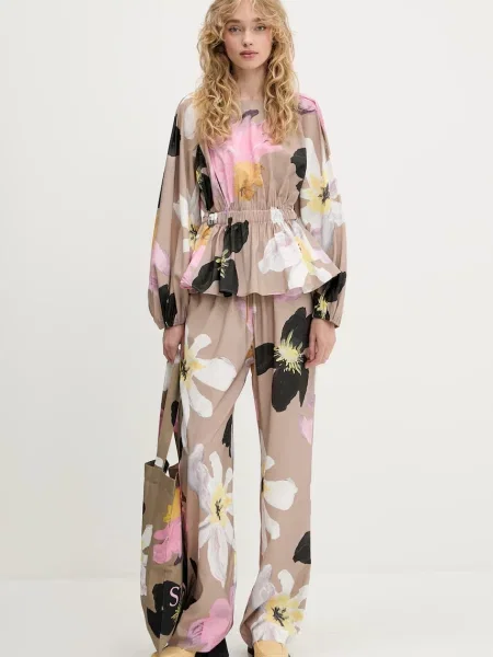 Блузка Stine Goya візерунок бежевий