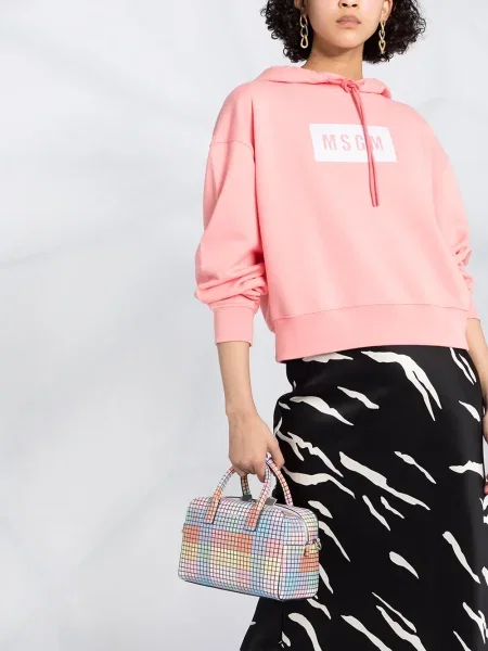 Hanorac cu glugă Msgm cu imagine roz