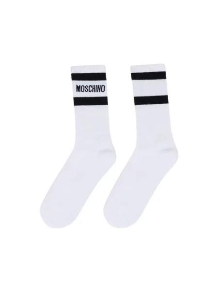 Skarpety Moschino z logo białe