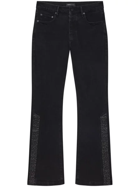 Разклешени дънки Purple Brand с кристали пламнал черно