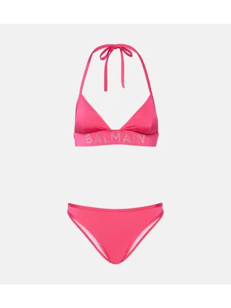 Bikini Balmain de cristal roz