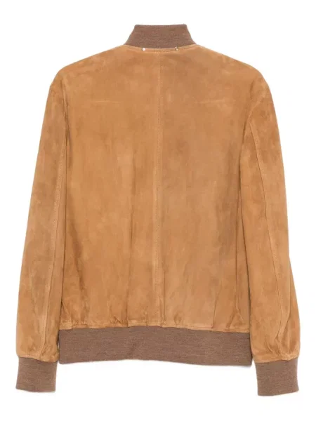 Geacă bomber Paul Smith din piele de căprioară maro