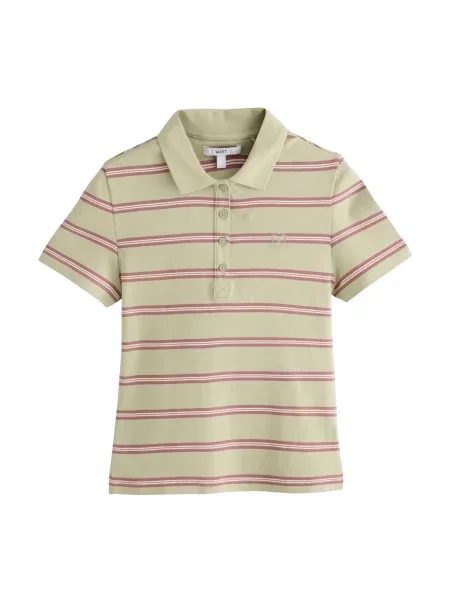 Next Tricou kaki / roz pal alb