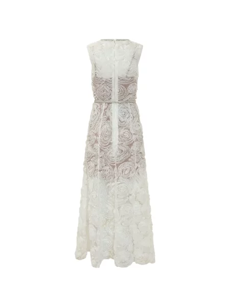 Rochie midi Self-portrait din dantelă alb