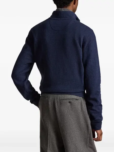 Șosete Polo Ralph Lauren cu model herringbone cu broderie plasă albastru