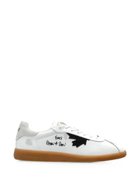 Sneakerși Dsquared2 din piele cu aplicații alb