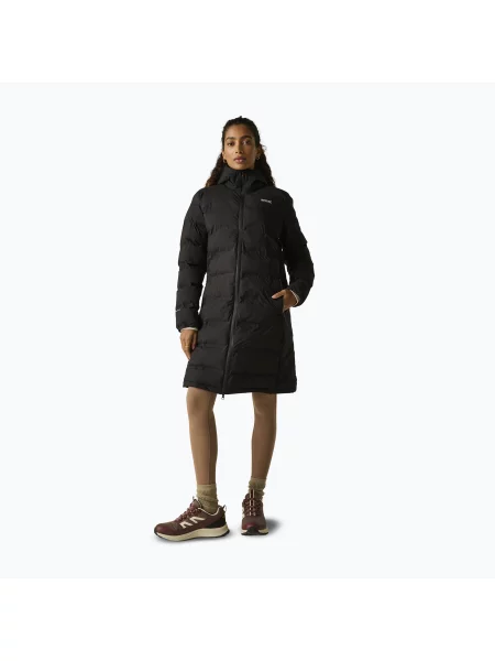 Palton căptușit pentru femei REGATTA Altoro Thermal Long black/mocha negru