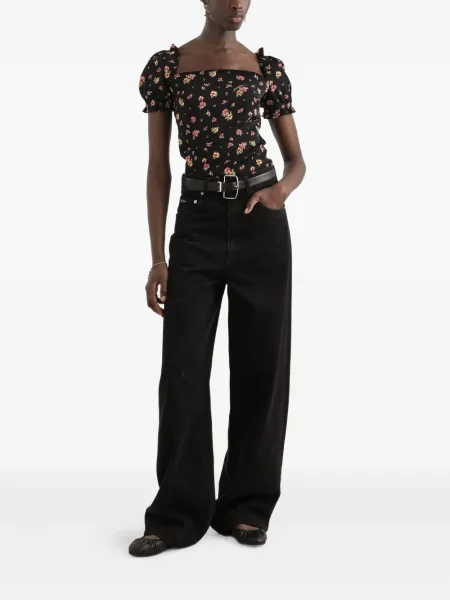 Bluză Dolce & Gabbana cu model floral negru
