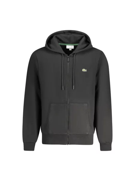 Bluza z kapturem Lacoste z kapturem z długim rękawem czarna