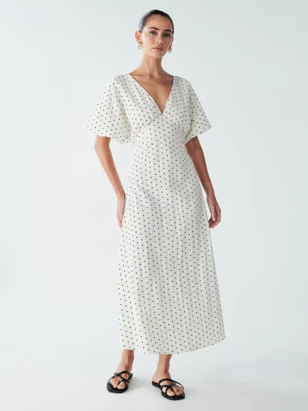 St MRLO Rochie Palm negru alb