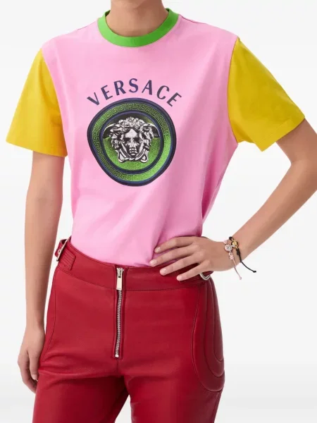 Tricou Versace din jerseu roz
