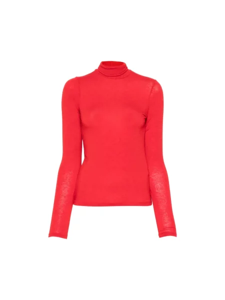 Sweter z golfem Tela czerwony