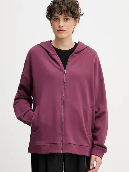 Суичър с качулка United Colors Of Benetton с качулка виолетово