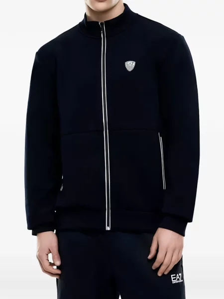 Суичър с цип Ea7 Emporio Armani с автограф синьо