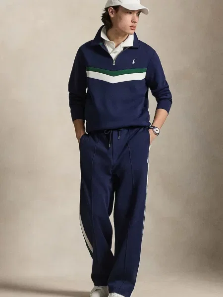 Polo Ralph Lauren spodnie dresowe z bawełną niebieskie