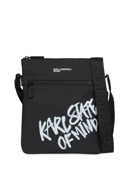 Geantă crossbody Karl Lagerfeld Jeans cu imagine negru